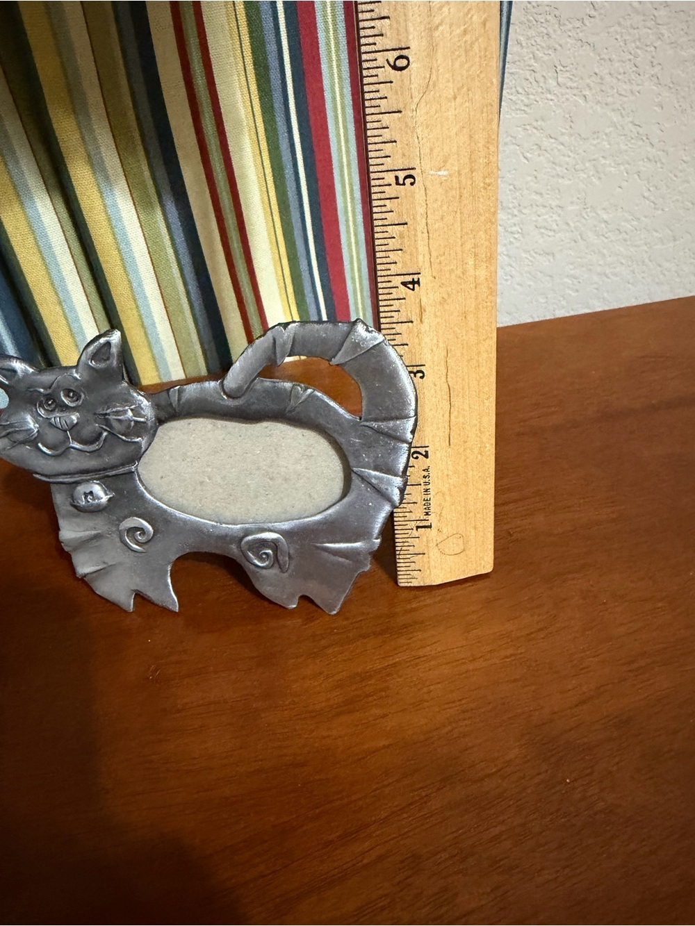 Mini Pewter Smiling Cat Photo Frame 1997 Ruth Reynolds - Picture 7 of 8